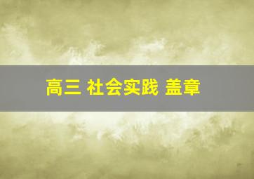 高三 社会实践 盖章